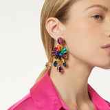 Earrings with charm and drop shaped crystals Colleen - Multicolor - Sodini Bijoux