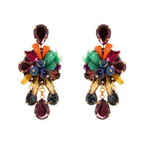 Earrings with charm and drop shaped crystals Colleen - Multicolor - Sodini Bijoux