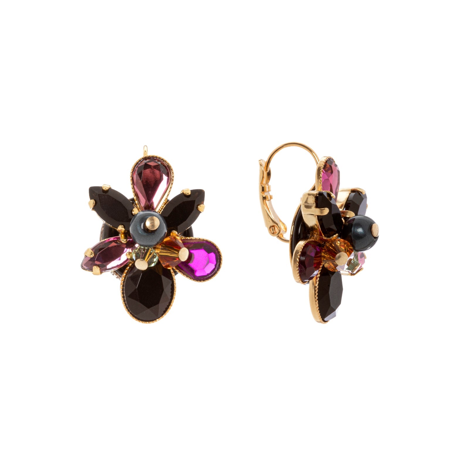 Earrings with floral charm Colleen - Multicolor - Sodini Bijoux