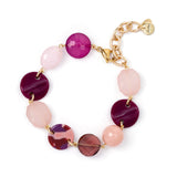 Bracciale con dischetti e sfere incatenati Sleeping Satellite - Viola - Sodini Bijoux
