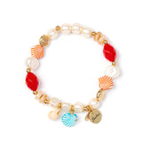 Elastic bracelet with beads and sea elements Ondina - Multicolor - Sodini Bijoux