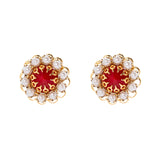 Orecchini fiore di mini perle Ondina - Rosso - Sodini Bijoux