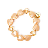 Bracciale elastico a cuori Demetra - Avorio - Sodini Bijoux