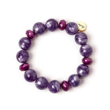 Bracciale elastico a boule Demetra - Viola - Sodini Bijoux