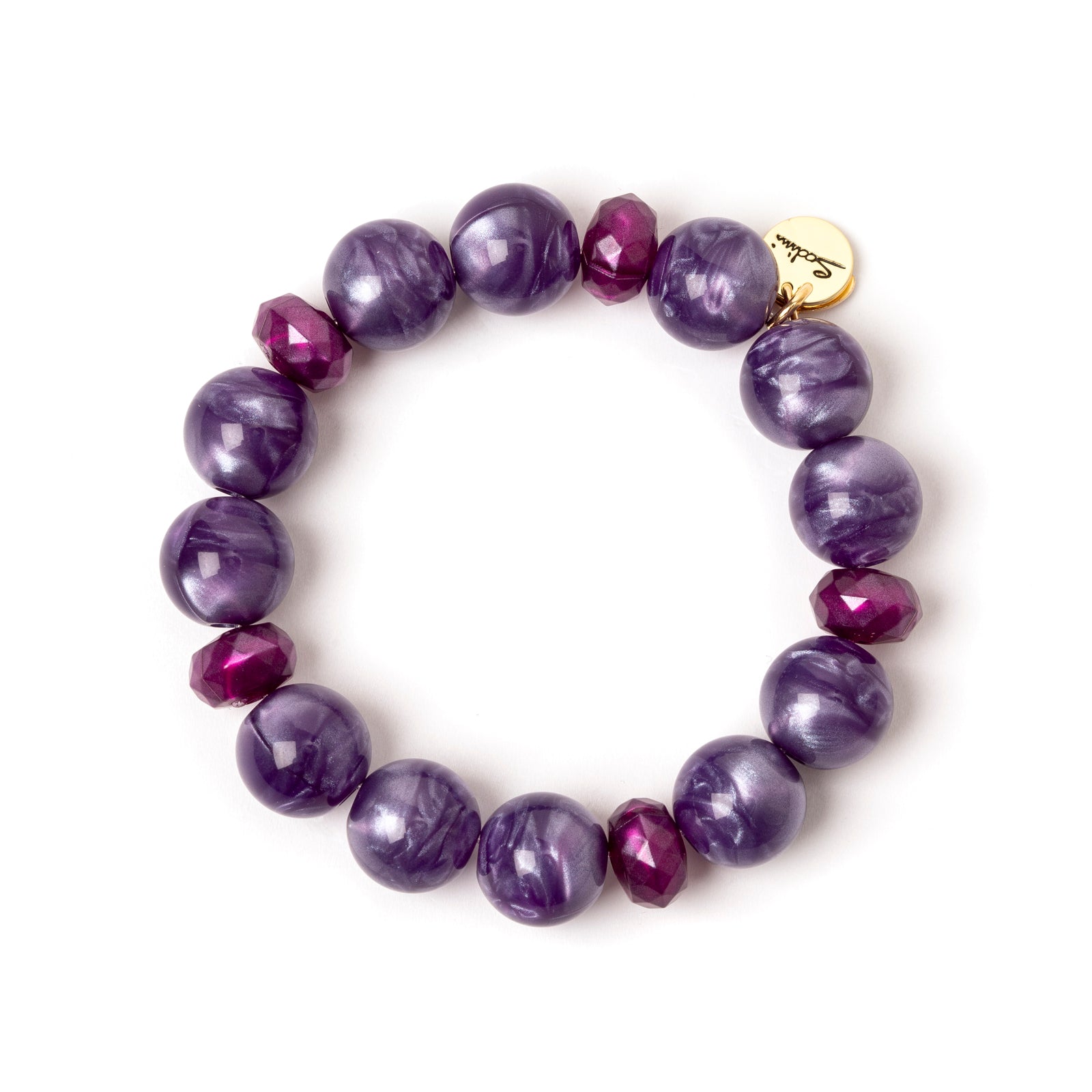 Bracciale elastico a boule Demetra - Viola - Sodini Bijoux