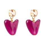 Orecchini cristallo e cuore stilizzato Demetra - Viola - Sodini Bijoux