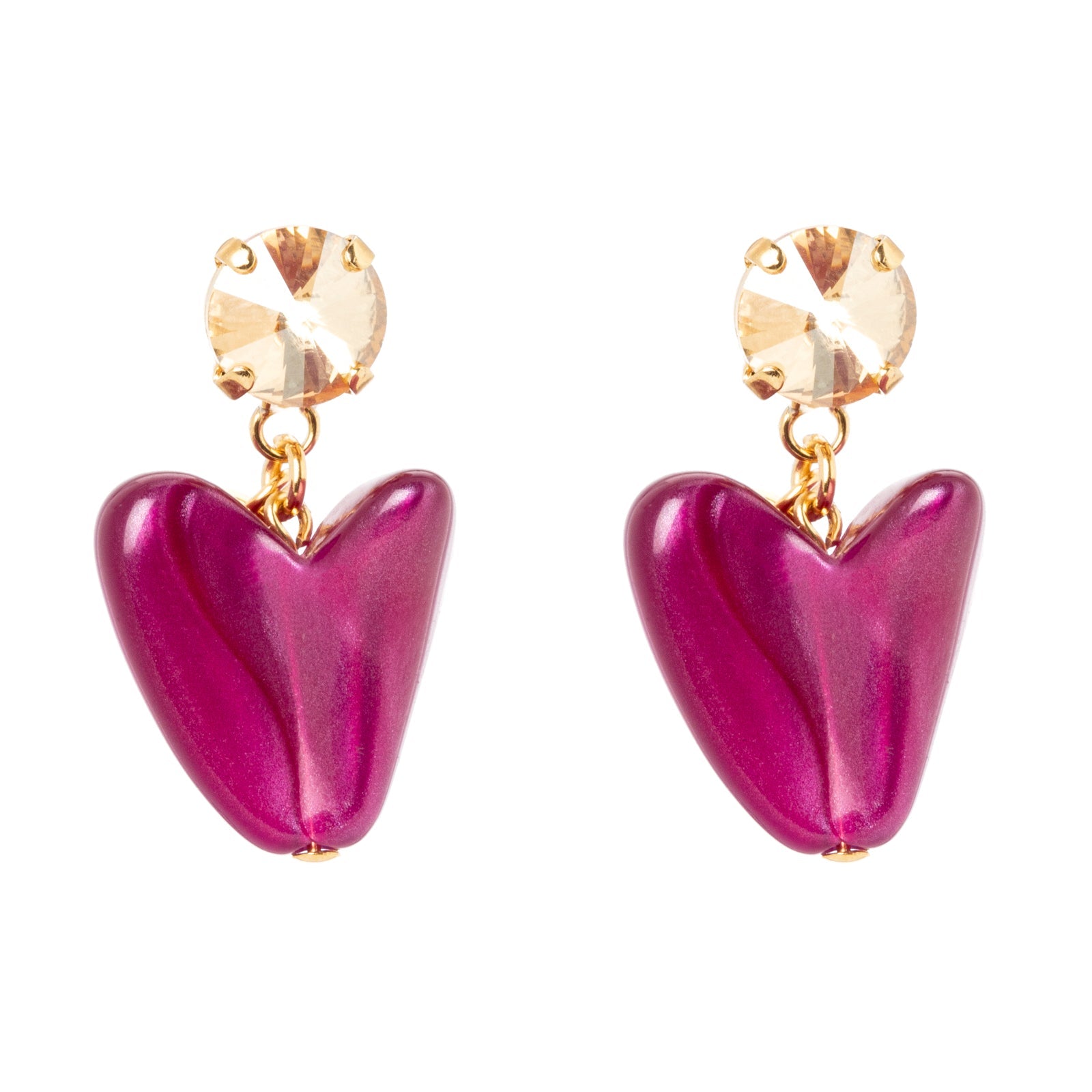 Orecchini cristallo e cuore stilizzato Demetra - Viola - Sodini Bijoux