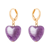 Orecchini cerchietto e cuore Demetra - Viola scuro - Sodini Bijoux