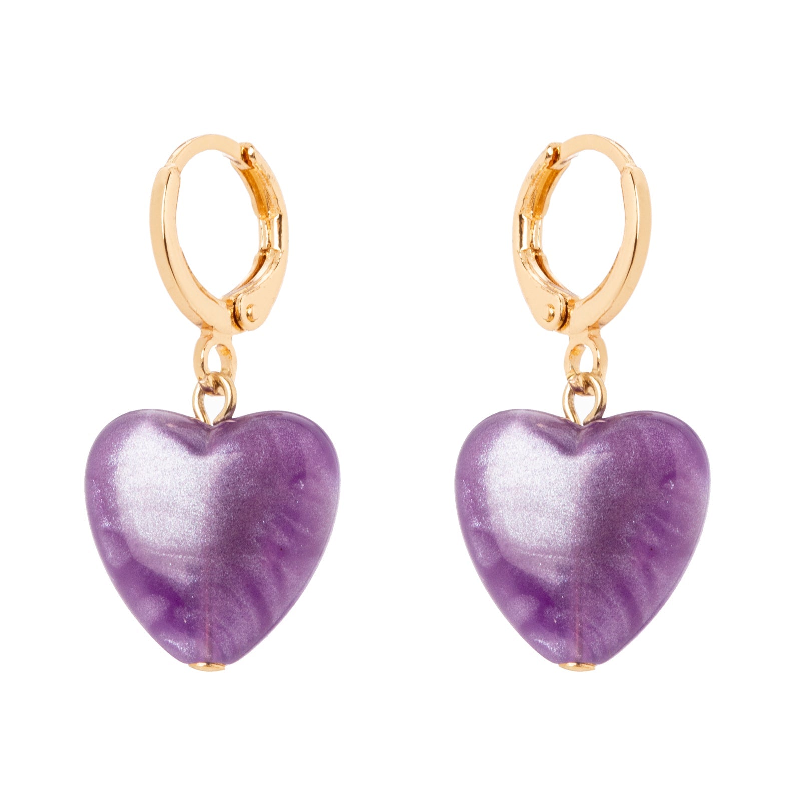Orecchini cerchietto e cuore Demetra - Viola scuro - Sodini Bijoux