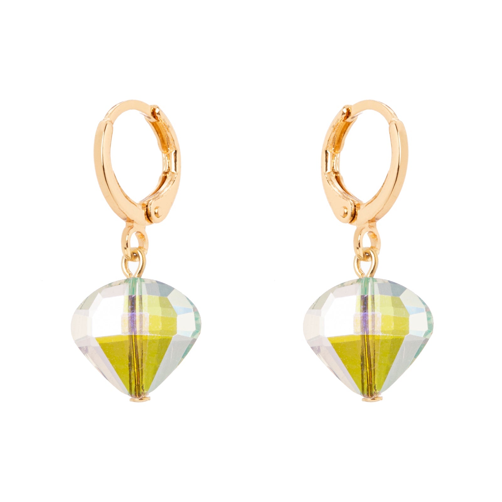 Orecchini cerchietto e cuore di cristallo Demetra - Bianco - Sodini Bijoux