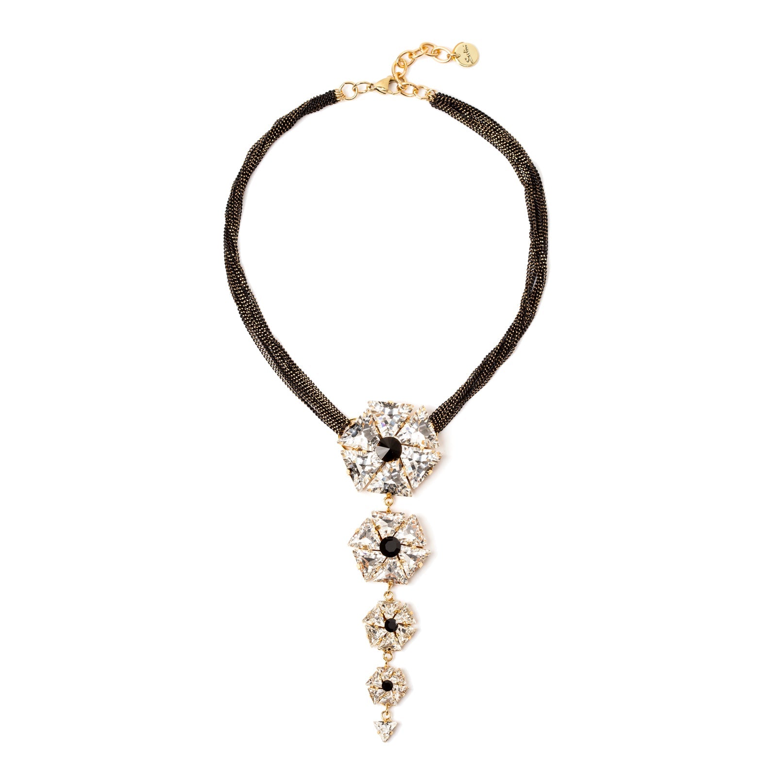 Girocollo con fiori degradè Amytis - Bianco e nero - Sodini Bijoux
