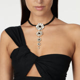 Girocollo con fiori degradè Amytis - Bianco e nero - Sodini Bijoux