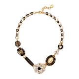 Girocollo con elementi floreali e perla Amytis - Bianco e nero - Sodini Bijoux