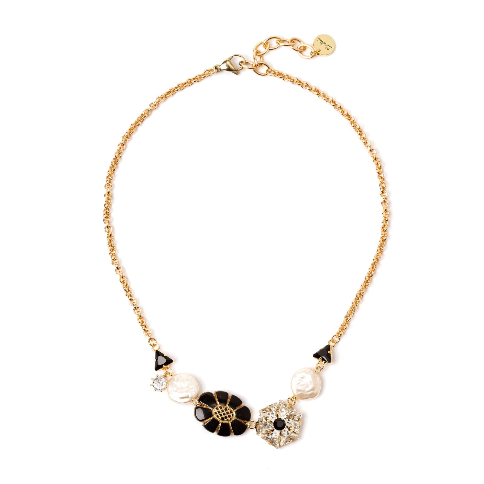Girocollo con fiorellini Amytis - Bianco e nero - Sodini Bijoux