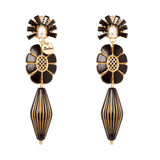 Orecchini fiore e fuso Amytis - Bianco e nero - Sodini Bijoux