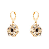 Little hoop and flower earrings Amytis - White - Sodini Bijoux