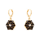 Orecchini cerchietto e fiore Amytis - Nero - Sodini Bijoux