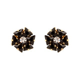 Piccoli orecchini a fiore Amytis - Nero - Sodini Bijoux