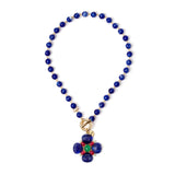 Collana boule e fiore pendente Nellie - Blu - Sodini Bijoux