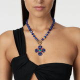 Collana boule e fiore pendente Nellie - Blu - Sodini Bijoux