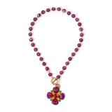Collana boule e fiore pendente Nellie - Viola - Sodini Bijoux