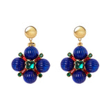 Orecchini semisfera e fiore Nellie - Blu - Sodini Bijoux