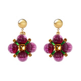 Orecchini semisfera e fiore Nellie - Viola - Sodini Bijoux