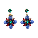 Orecchini cristallo e fiore Nellie - Blu - Sodini Bijoux