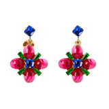 Orecchini cristallo e fiore Nellie - Rosso - Sodini Bijoux