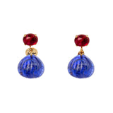 Orecchini cabochon e goccia a fasce Nellie - Blu - Sodini Bijoux