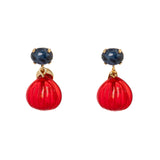 Orecchini cabochon e goccia a fasce Nellie - Rosso - Sodini Bijoux
