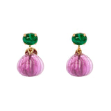 Orecchini cabochon e goccia a fasce Nellie - Viola - Sodini Bijoux
