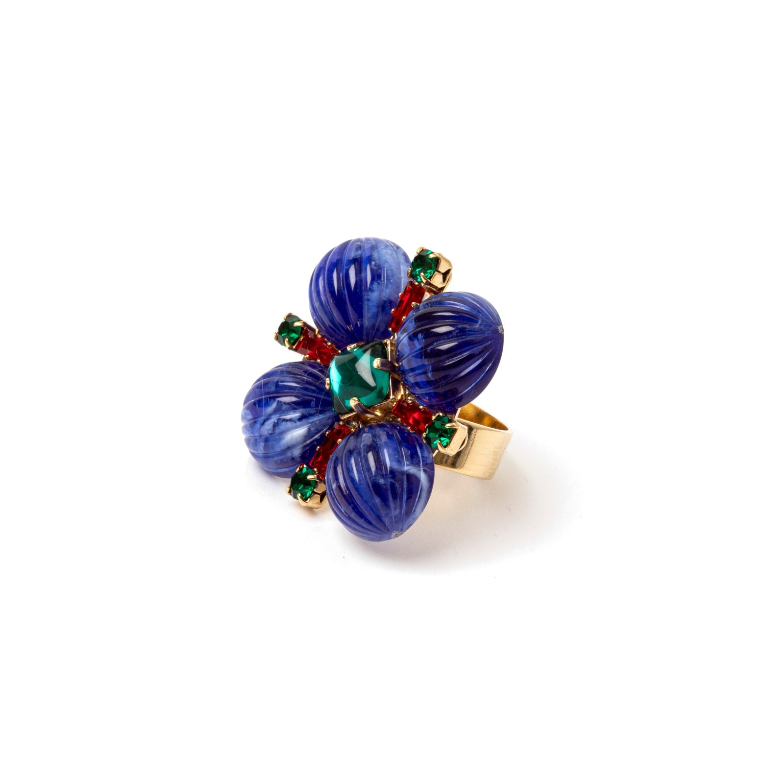 Anello a fiore di semisfere Nellie - Blu - Sodini Bijoux