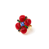 Anello a fiore di semisfere Nellie - Rosso - Sodini Bijoux