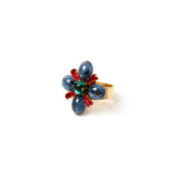 Cabochons' flower ring Nellie - Blue - Sodini Bijoux