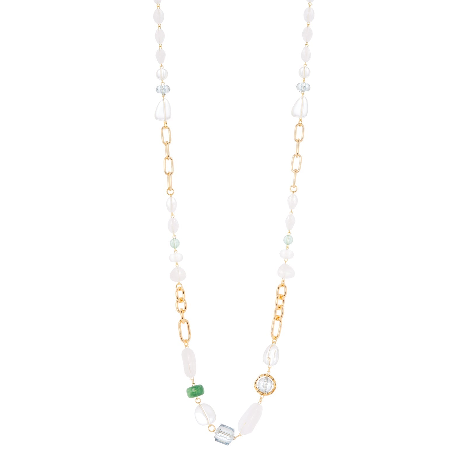 Collana lunga catena e beads Rio Verde - Multicolor - Sodini Bijoux