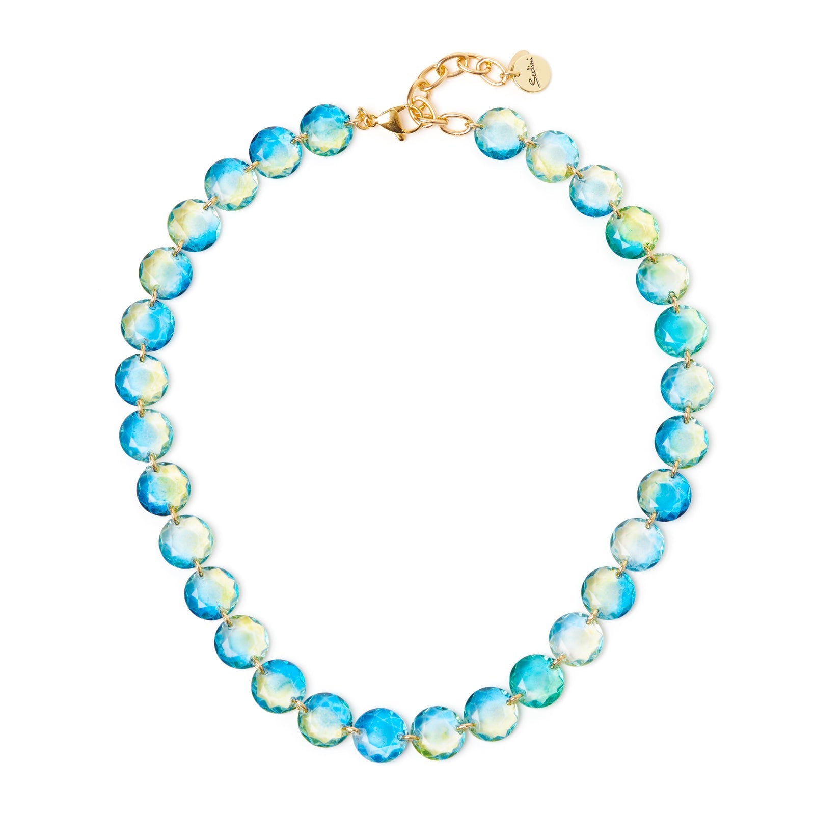 Collana corta beads a pasticca Rio Verde - Multicolor - Sodini Bijoux