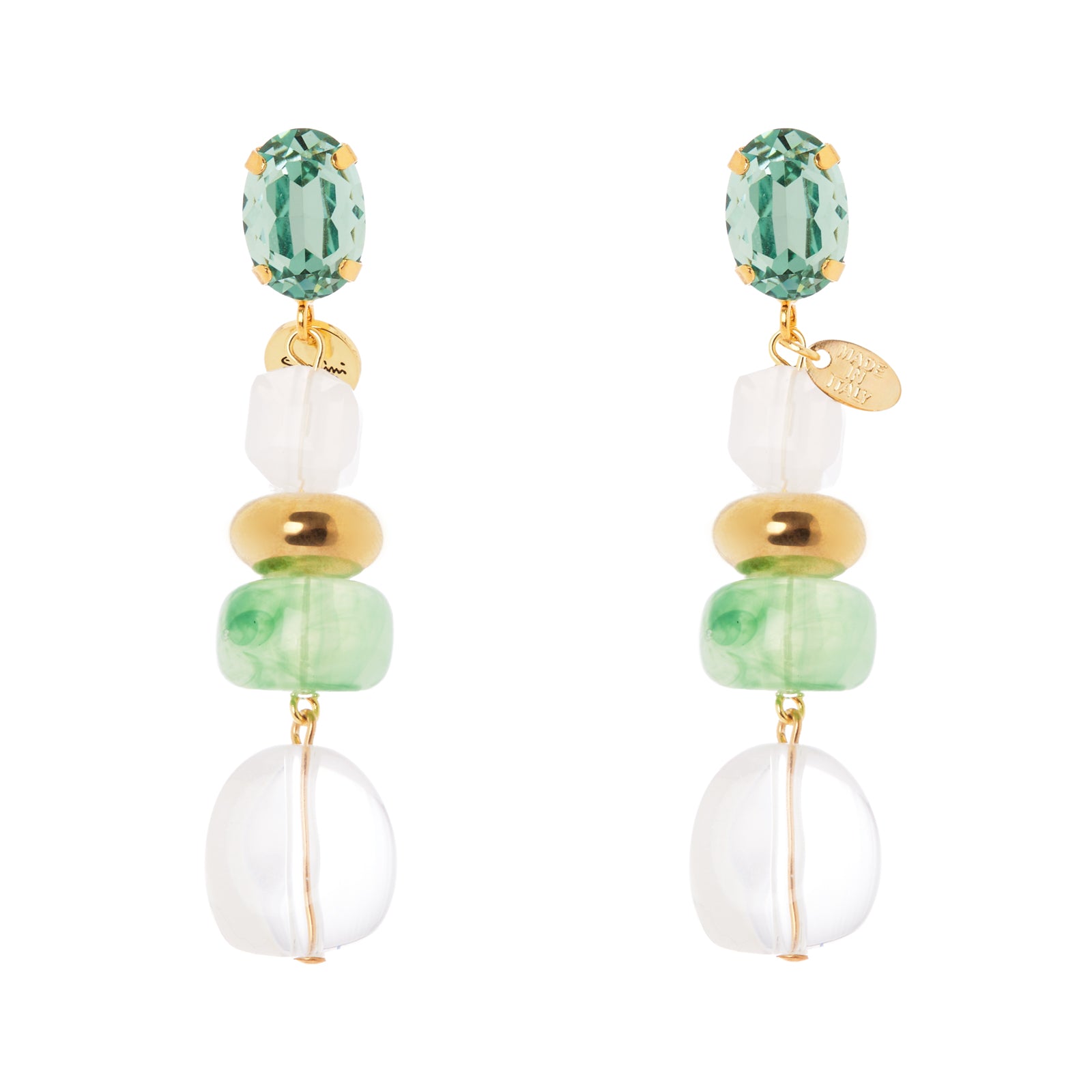 Orecchini cristallo e beads Rio Verde - Multicolor - Sodini Bijoux