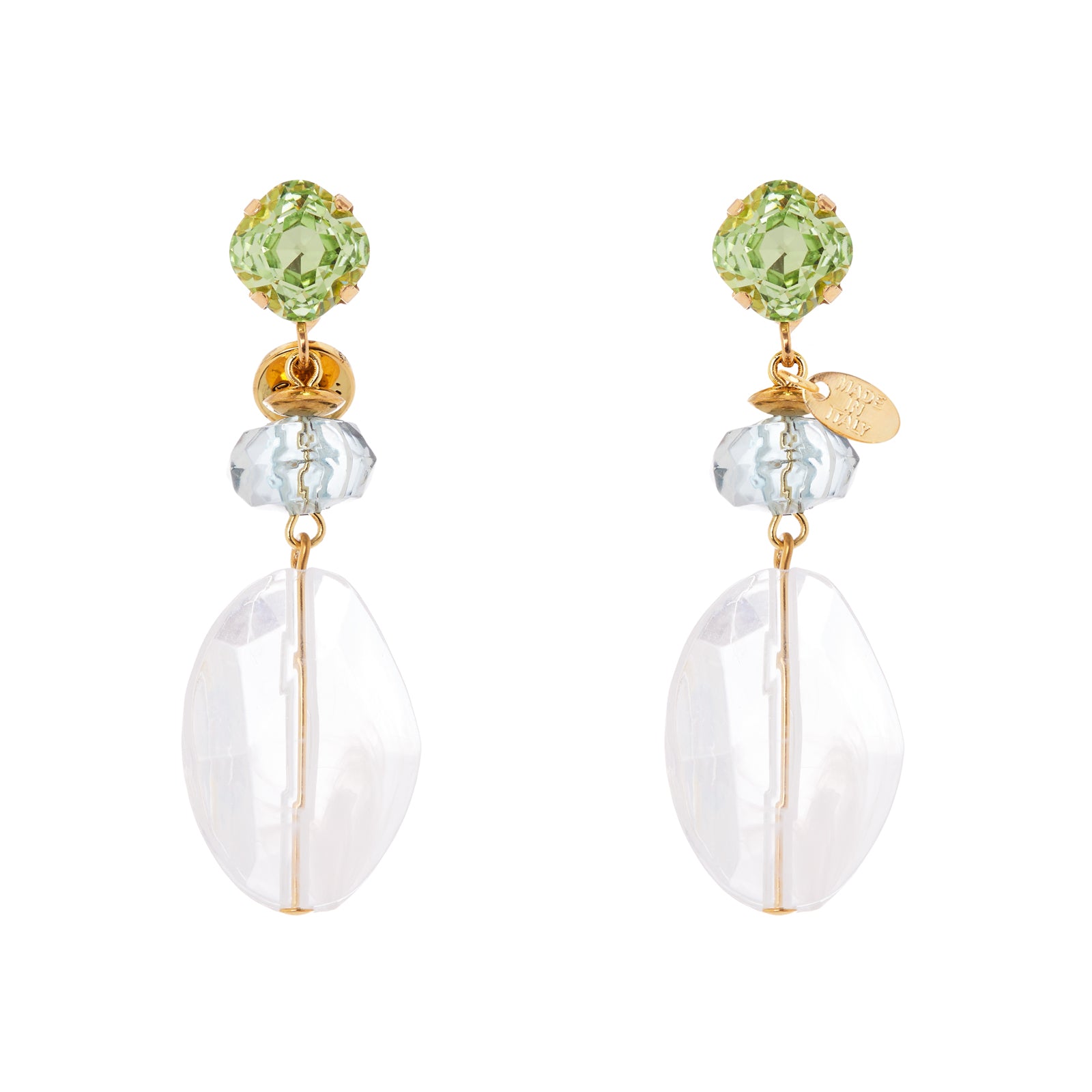 Orecchini cristallo e grande bead Rio Verde - Multicolor - Sodini Bijoux