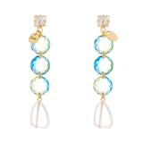 Orecchini cristallo e beads a pasticca Rio Verde - Multicolor - Sodini Bijoux