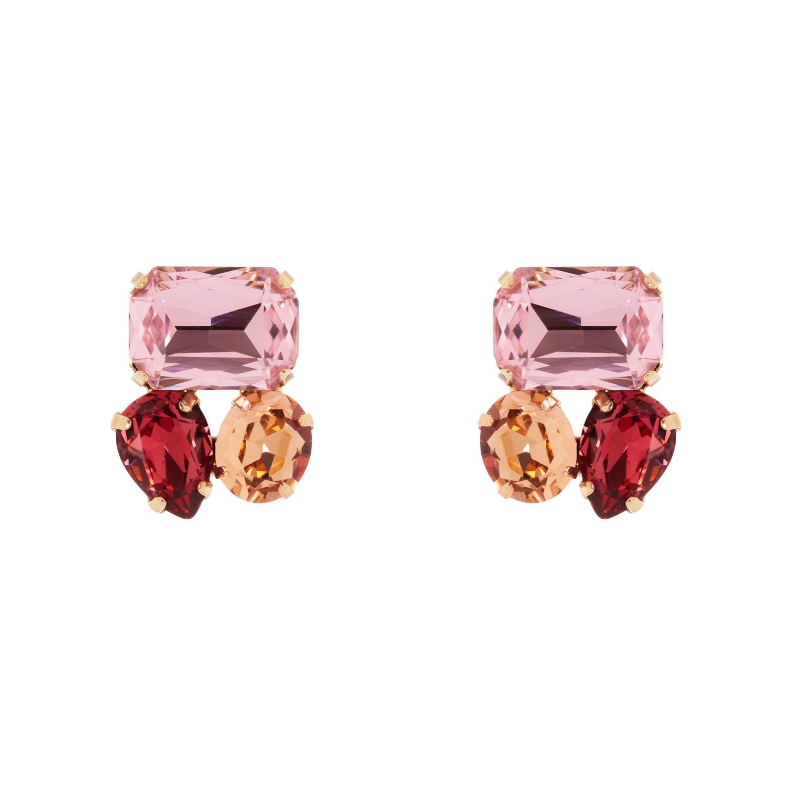 Orecchini a tre cristalli Santa Margherita - Multicolor - Sodini Bijoux