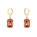 Earrings small hoop and crystal emerald Santa Margherita - Pink - Sodini Bijoux