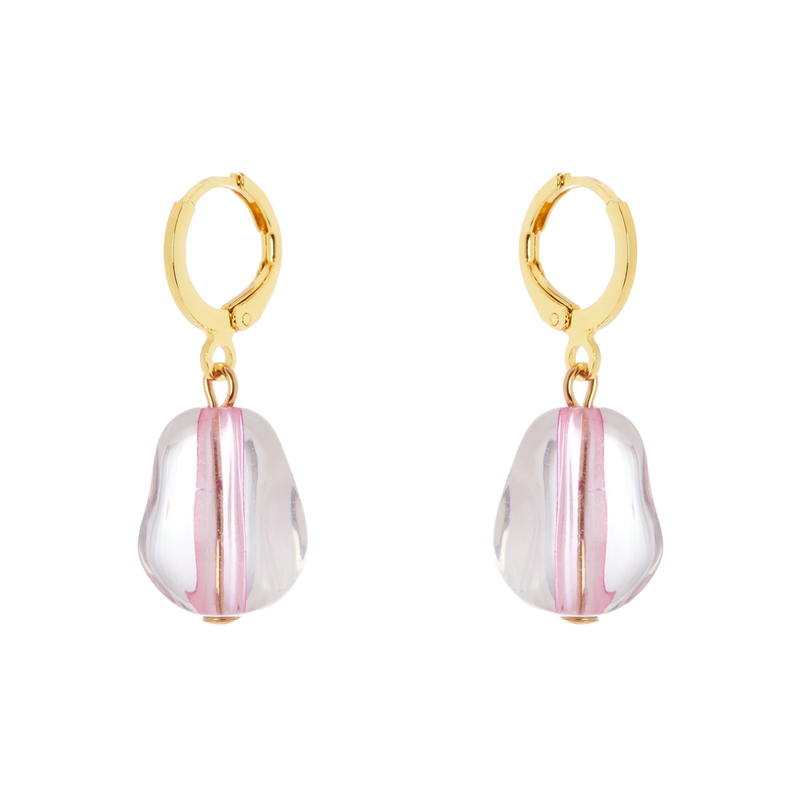 Orecchini cerchietto e sassolino trasparente Santa Margherita - Bianco - Sodini Bijoux