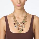 Collana corta elementi incatenati e pendenti Rea - Multicolor - Sodini Bijoux
