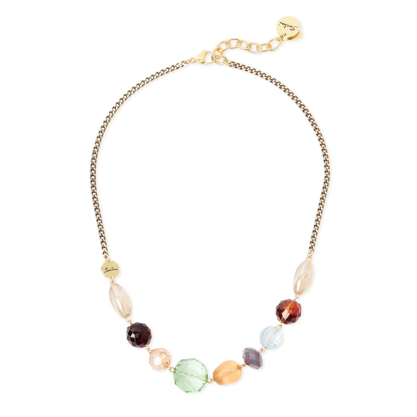 Collana corta catena grandi elementi Rea - Multicolor - Sodini Bijoux