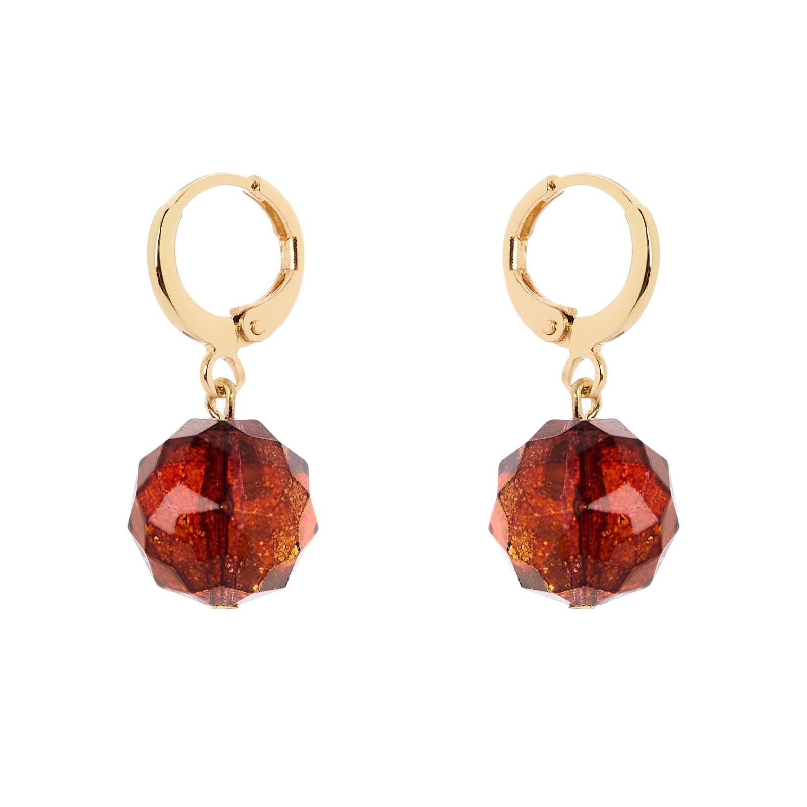Orecchini cerchietto sfera Rea - Pesca - Sodini Bijoux