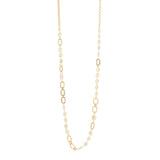Collana lunga anelli ovali e pasticche Grace - Oro e bianco - Sodini Bijoux