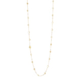 Collana lunga catena sottile e pasticche Grace - Oro e bianco - Sodini Bijoux