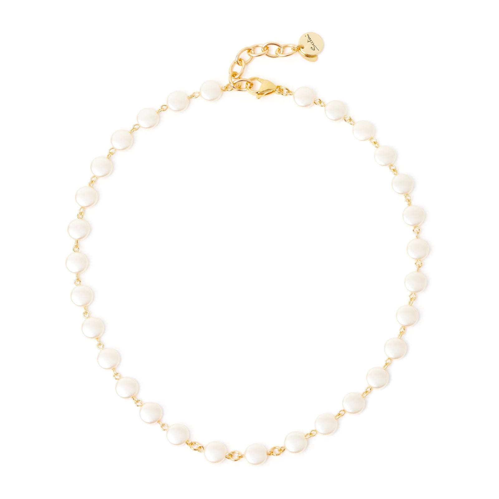 Collana corta di pasticche incatenate Grace - Oro e bianco - Sodini Bijoux