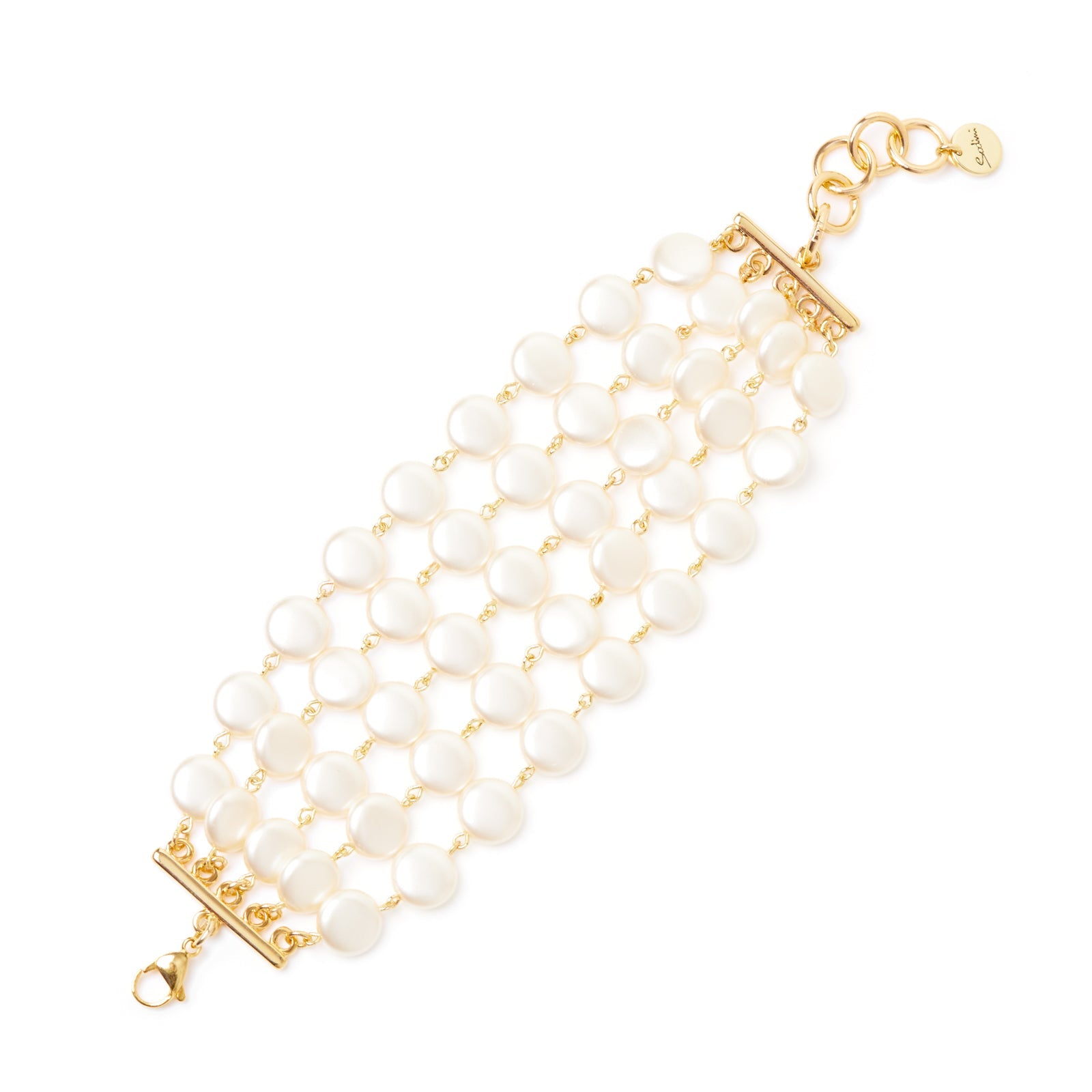 Bracciale multifilo Grace - Oro e bianco - Sodini Bijoux